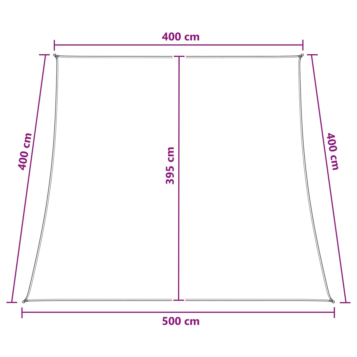 Solseil Lys Grå og Hvit 4 / 5 x 4 m HDPE