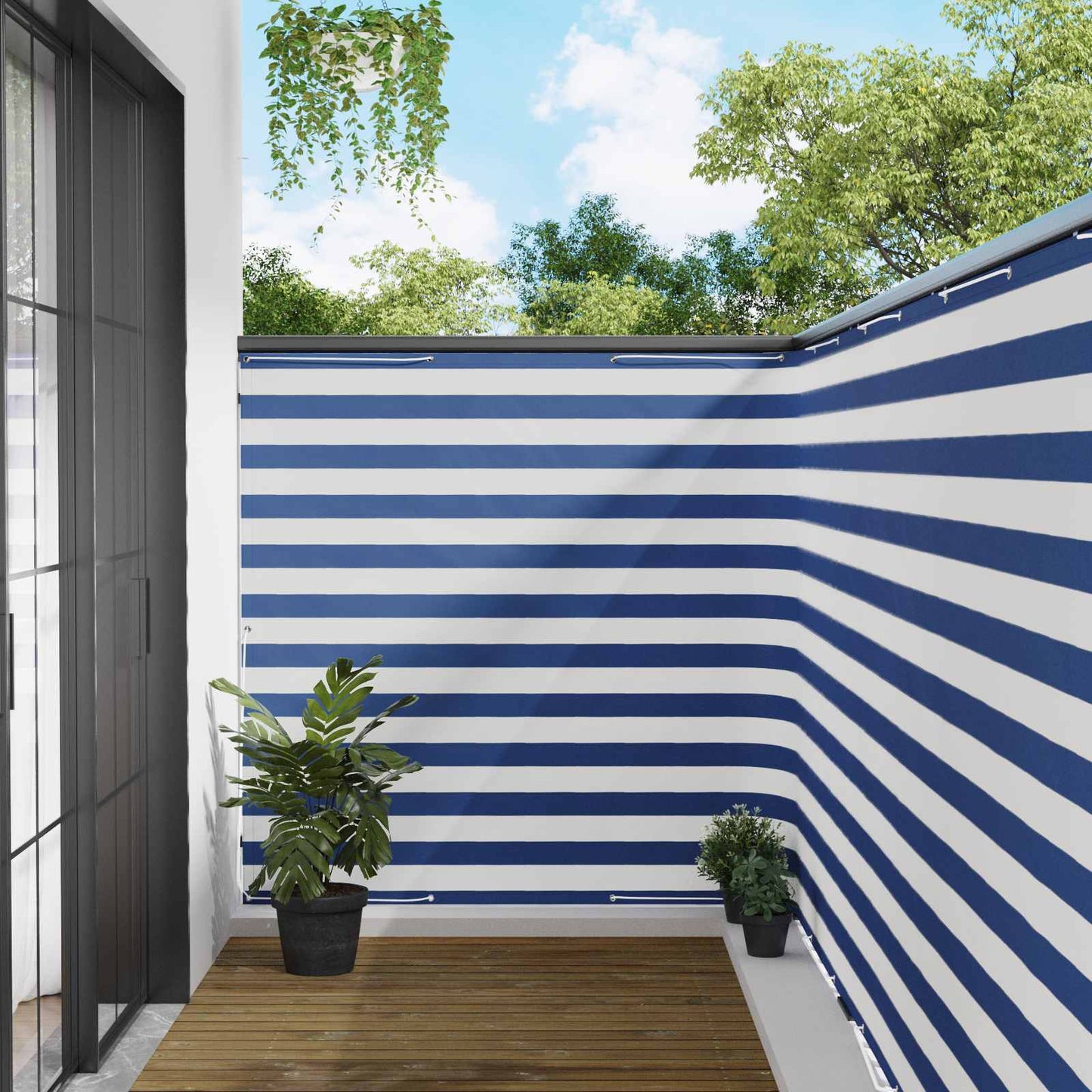 Balkong privat skjerm 150 x 200 cm Stoff med PU-belegg