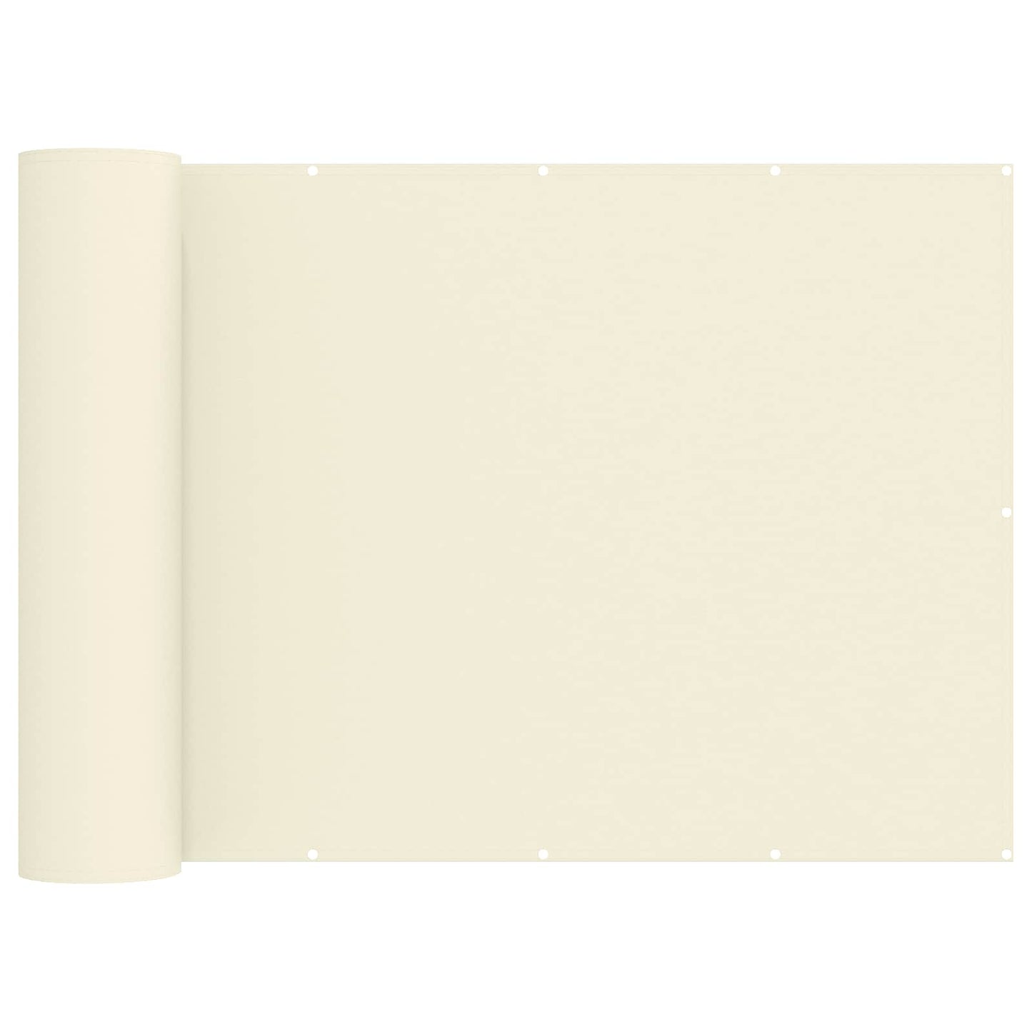 Balkong privat skjerm 180 x 500 cm Stoff med PU-belegg Krem