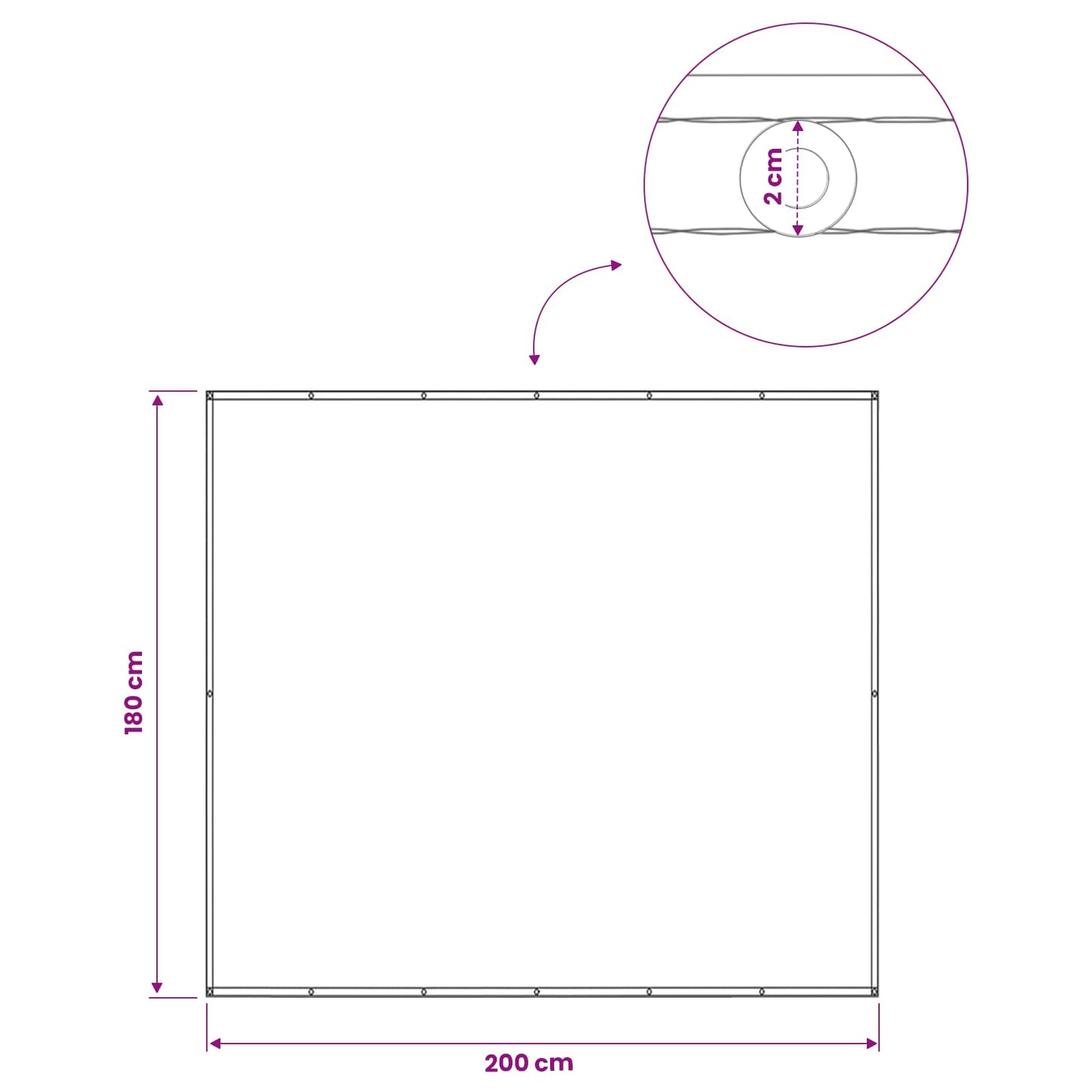 Balkong privat skjerm 180 x 200 cm Stoff med PU-belegg Blå