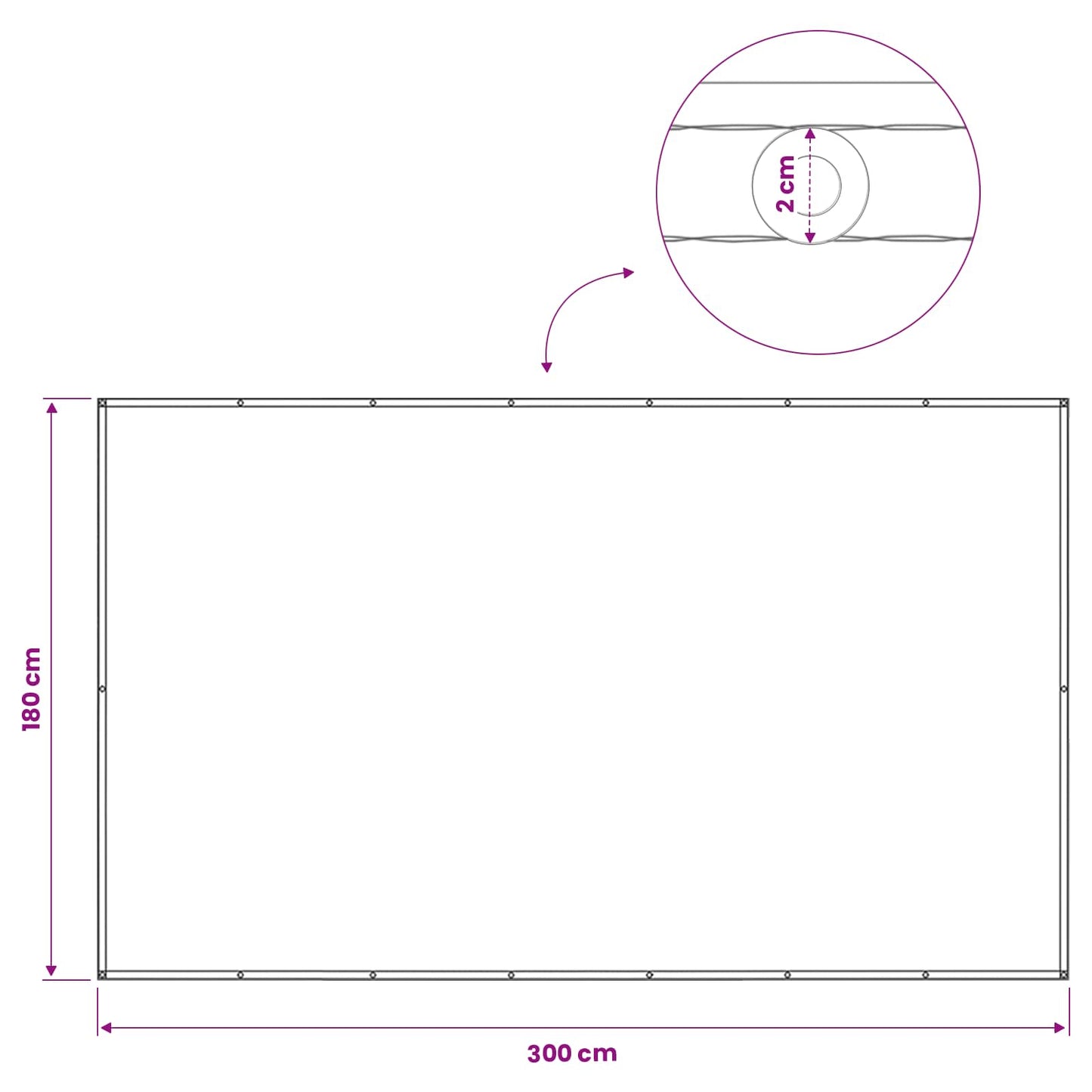Balkong privat skjerm 180 x 300 cm Stoff med PU-belegg Blå