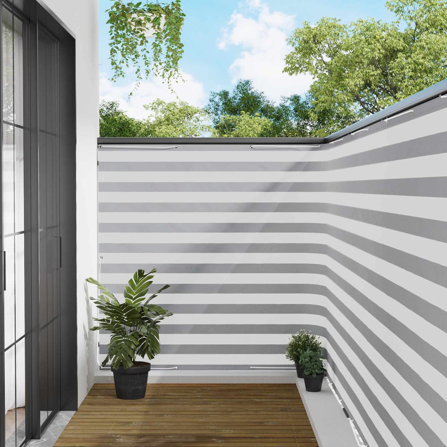 Balkong privat skjerm 150 x 800 cm Stoff med PU-belegg