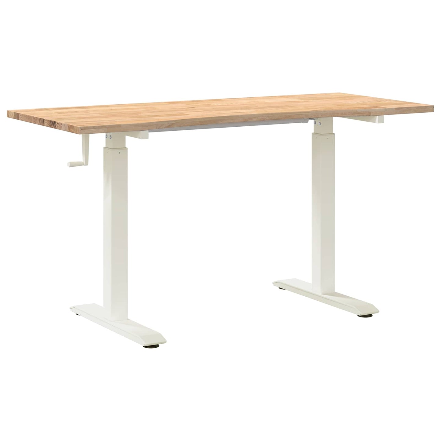 Skrivebord Hvit og Naturlig 140 x 60 cm Massivt Eiketre