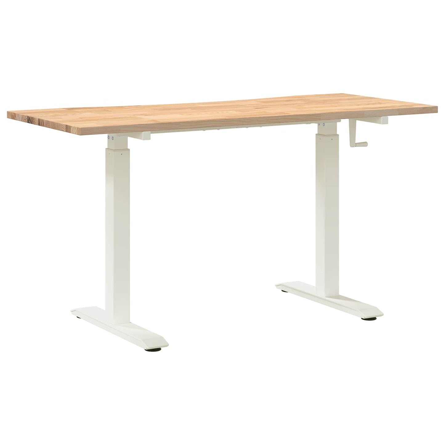 Skrivebord Hvit og Naturlig 140 x 60 cm Massivt Eiketre