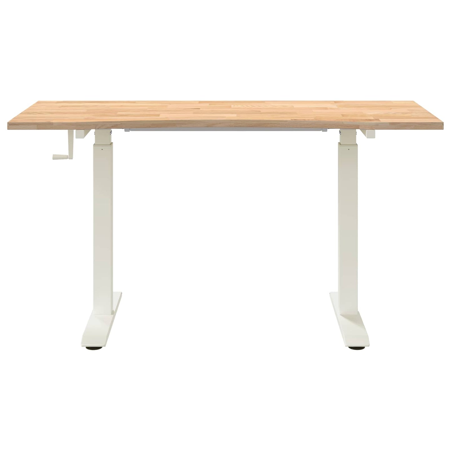 Skrivebord Hvit og Naturlig 140 x 60 cm Massivt Eiketre