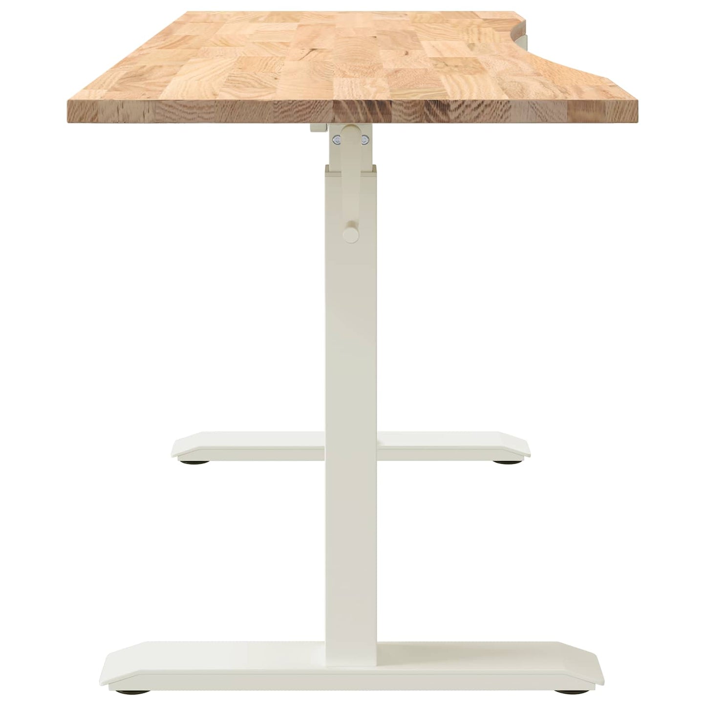 Skrivebord Hvit og Naturlig 140 x 60 cm Massivt Eiketre