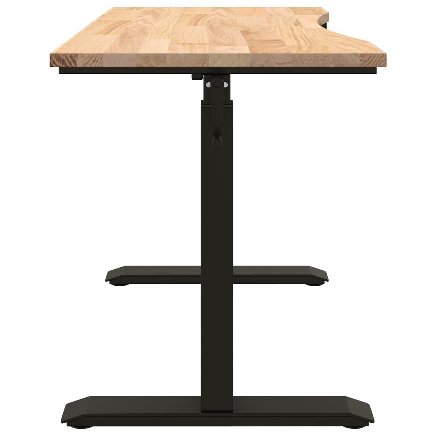 Skrivebord Svart og naturlig 120 x 60 cm Massivt Eiketre