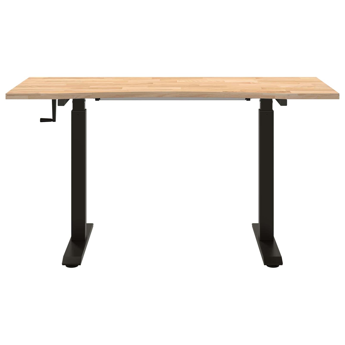 Skrivebord Svart og naturlig 140 x 60 cm Massivt Eiketre