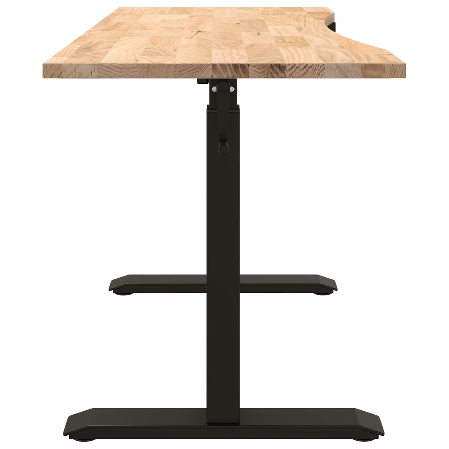 Skrivebord Svart og naturlig 140 x 60 cm Massivt Eiketre