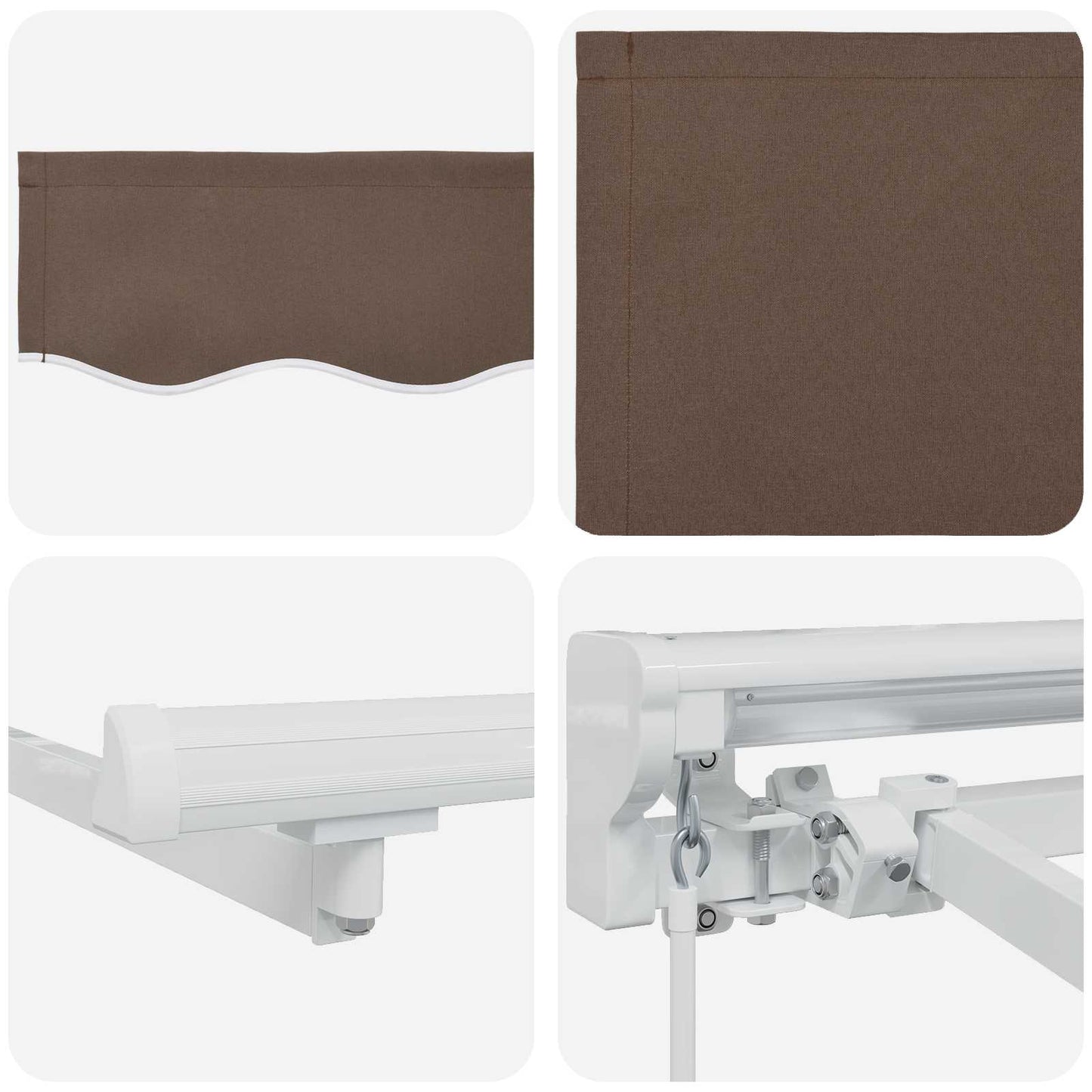 Uttrekkbar markise Gråbrun 3 x 2 m Polyester og aluminium
