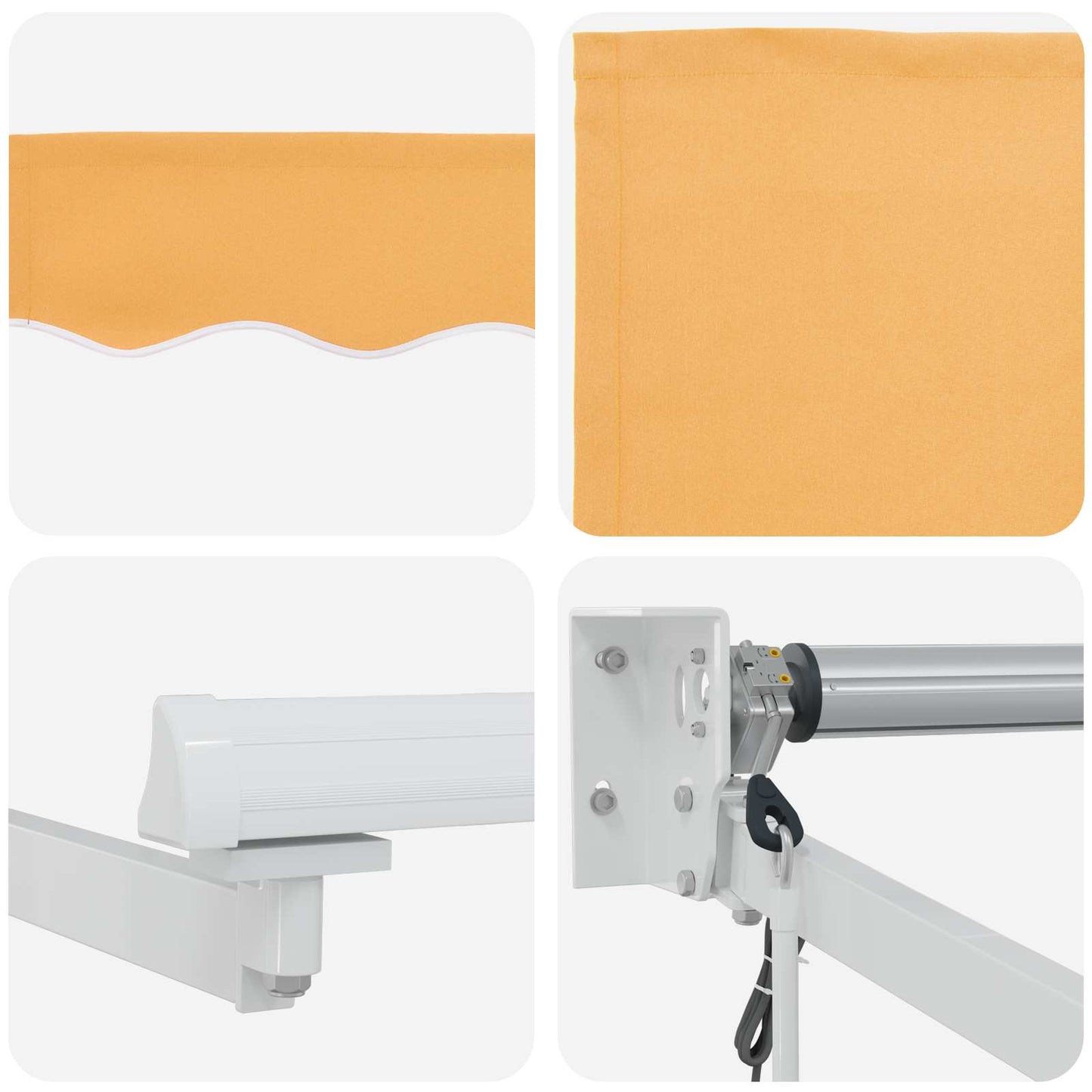 Elektrisk Utrekkbar Markise sand 100% polyester og aluminium
