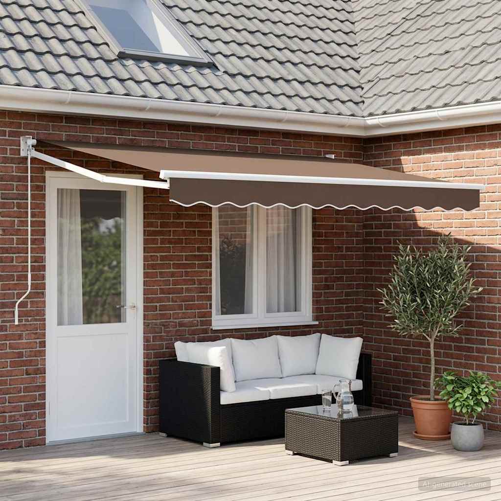 Uttrekkbar markise Gråbrun 4 x 2 m 100% polyester og aluminium