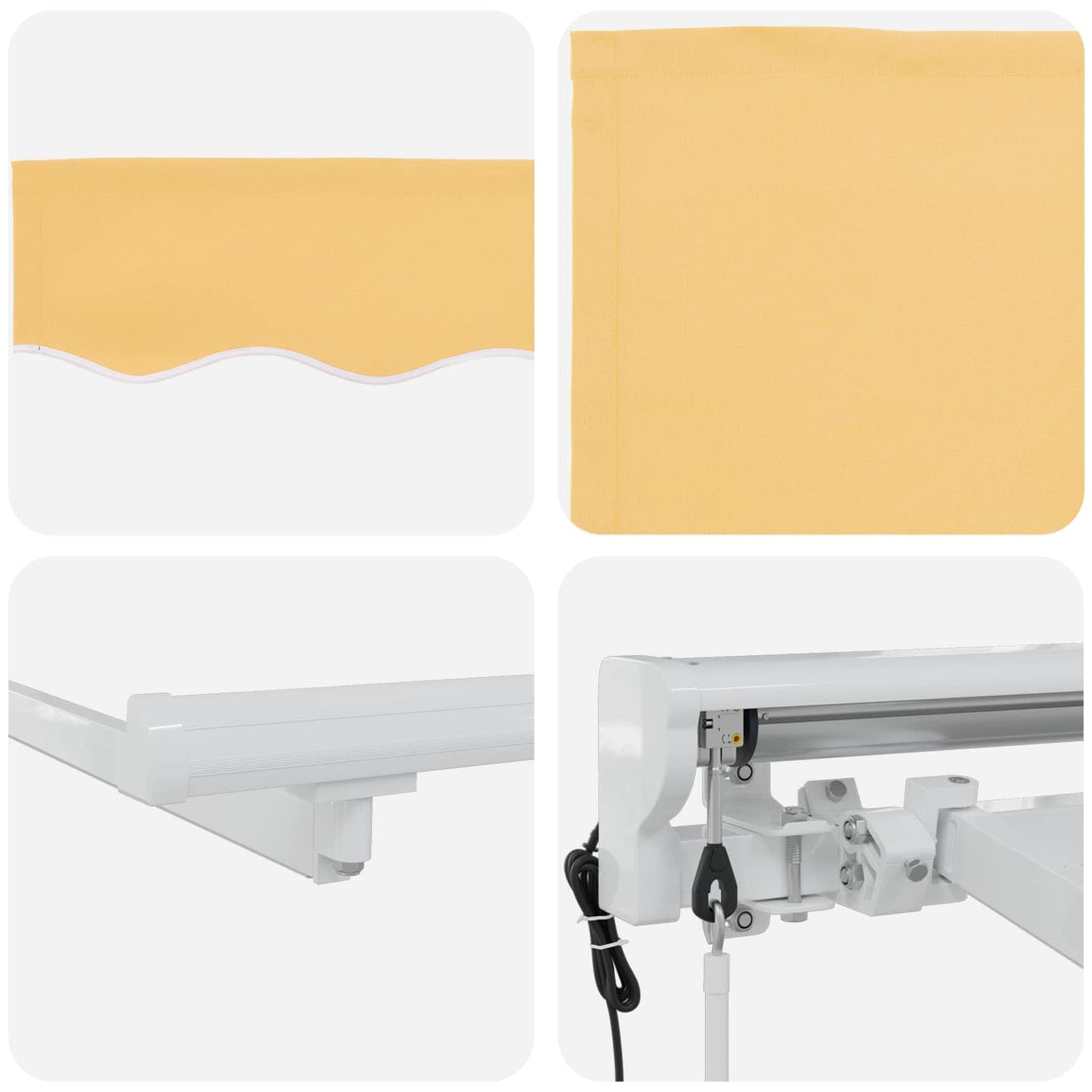 Uttrekkbar markise sand 4 x 2 m Polyester og aluminium