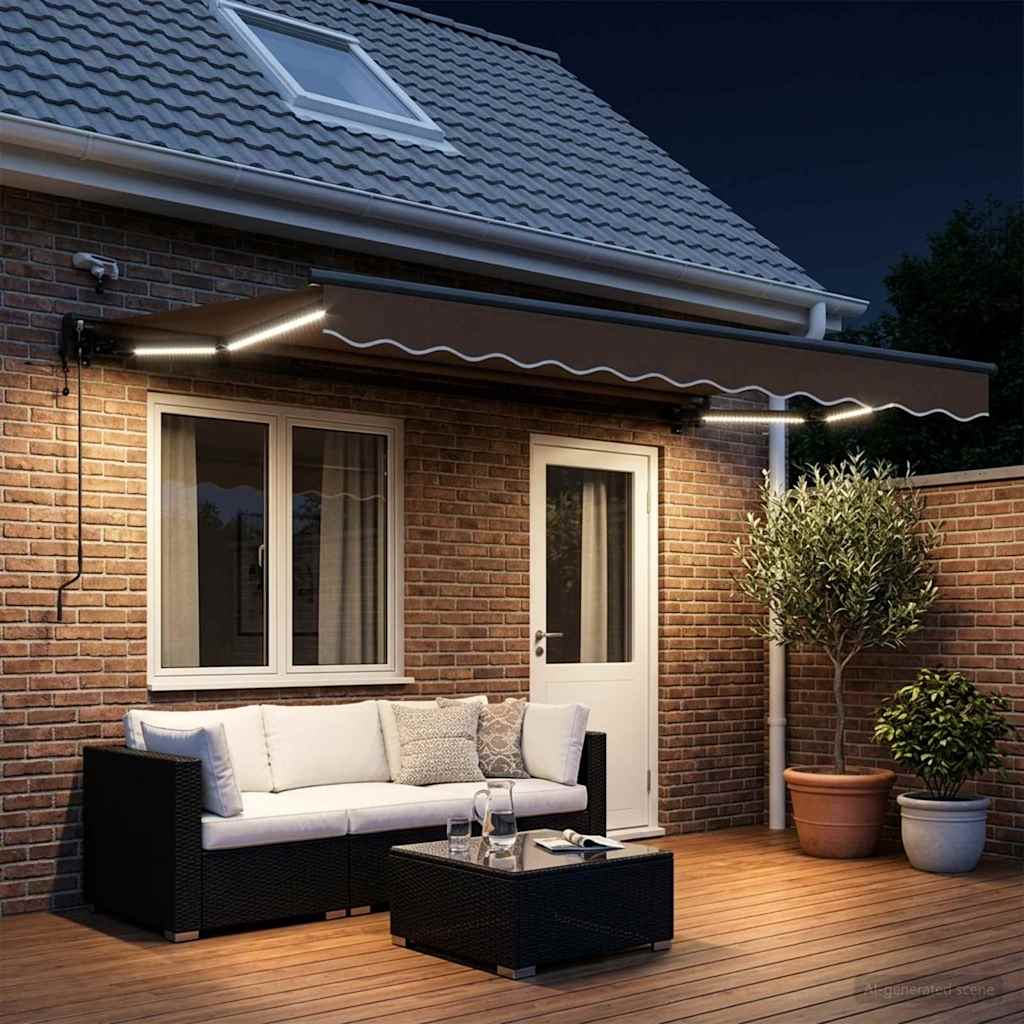 Elektrisk Utrekkbar Markise Gråbrun 4 x 2 m