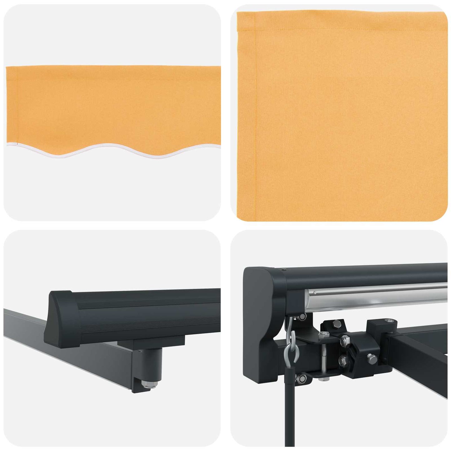 Manuell markiseramme med LEDs sand 3 x 2,5 m