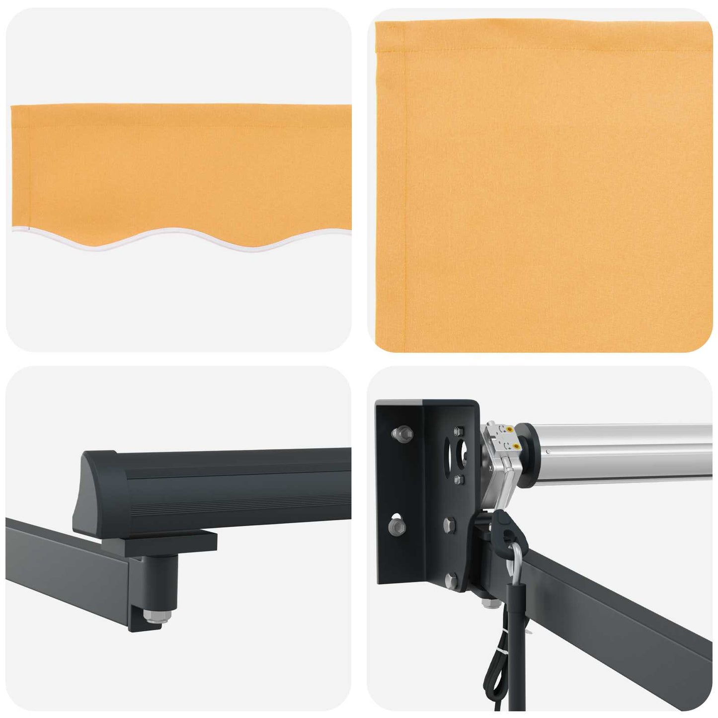 Elektrisk Utrekkbar Markise sand 100% polyester og aluminium