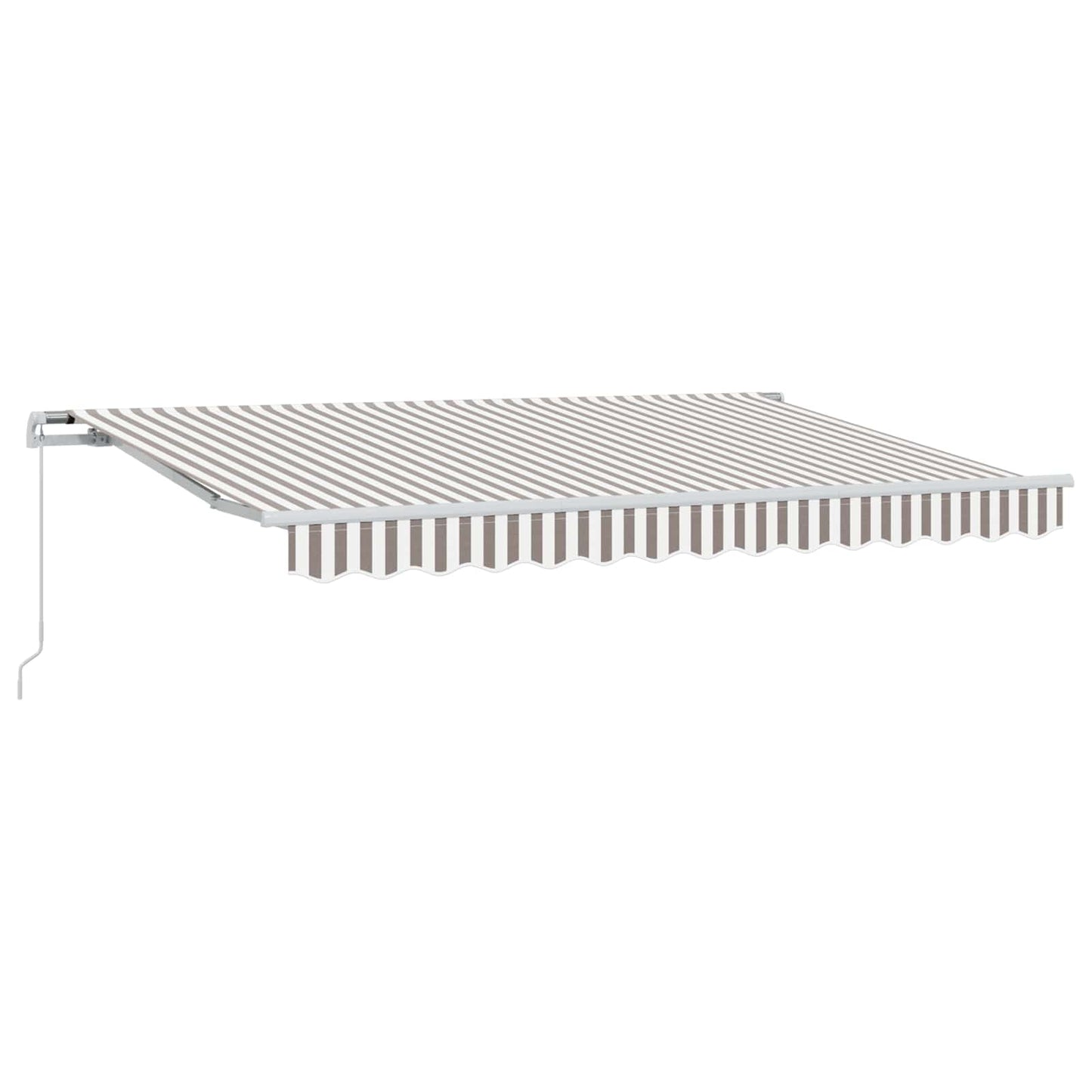 Uttrekkbar markise Lys Grå og Hvit 400 × 350 cm