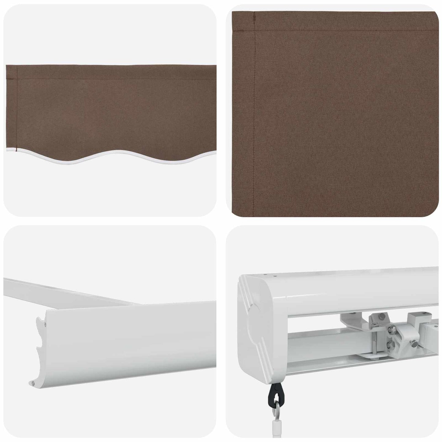 Innvendbar Markise Gråbrun 450 × 300 cm Stoff og Metall