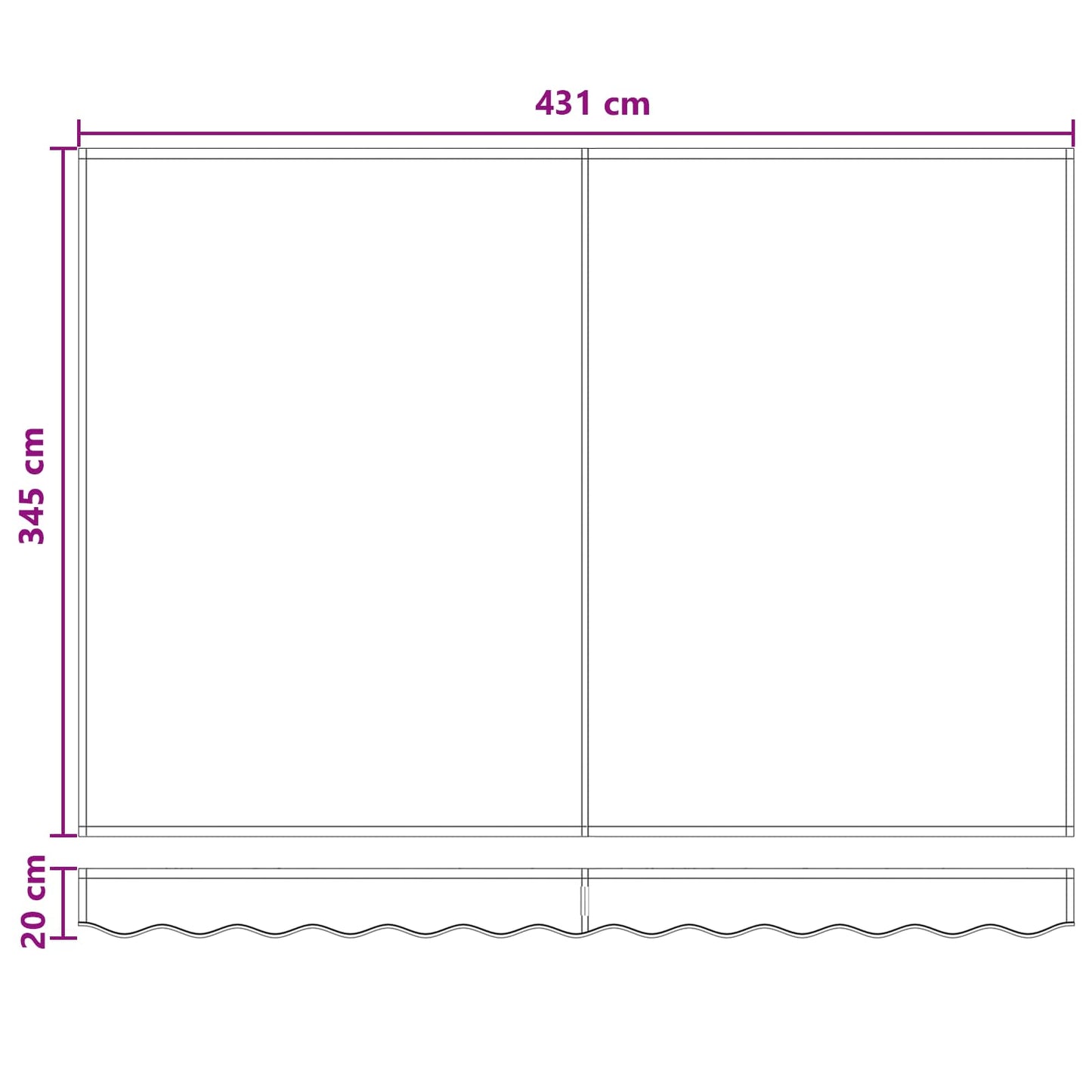 Manuell markiseramme med LEDs Gråbrun 4,5 × 3,5 m