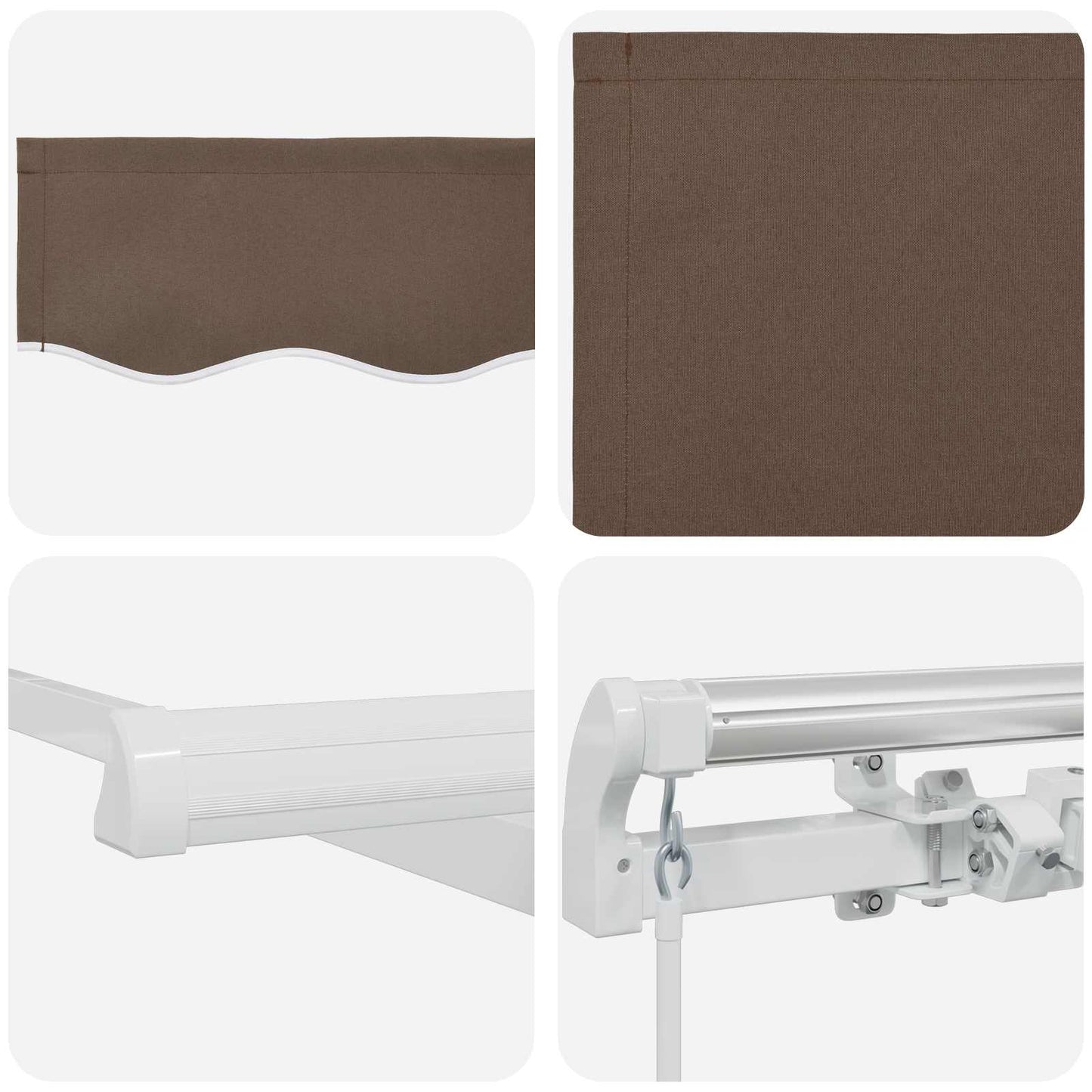 Uttrekkbar markise Gråbrun 5 x 3 m 100% polyester og aluminium