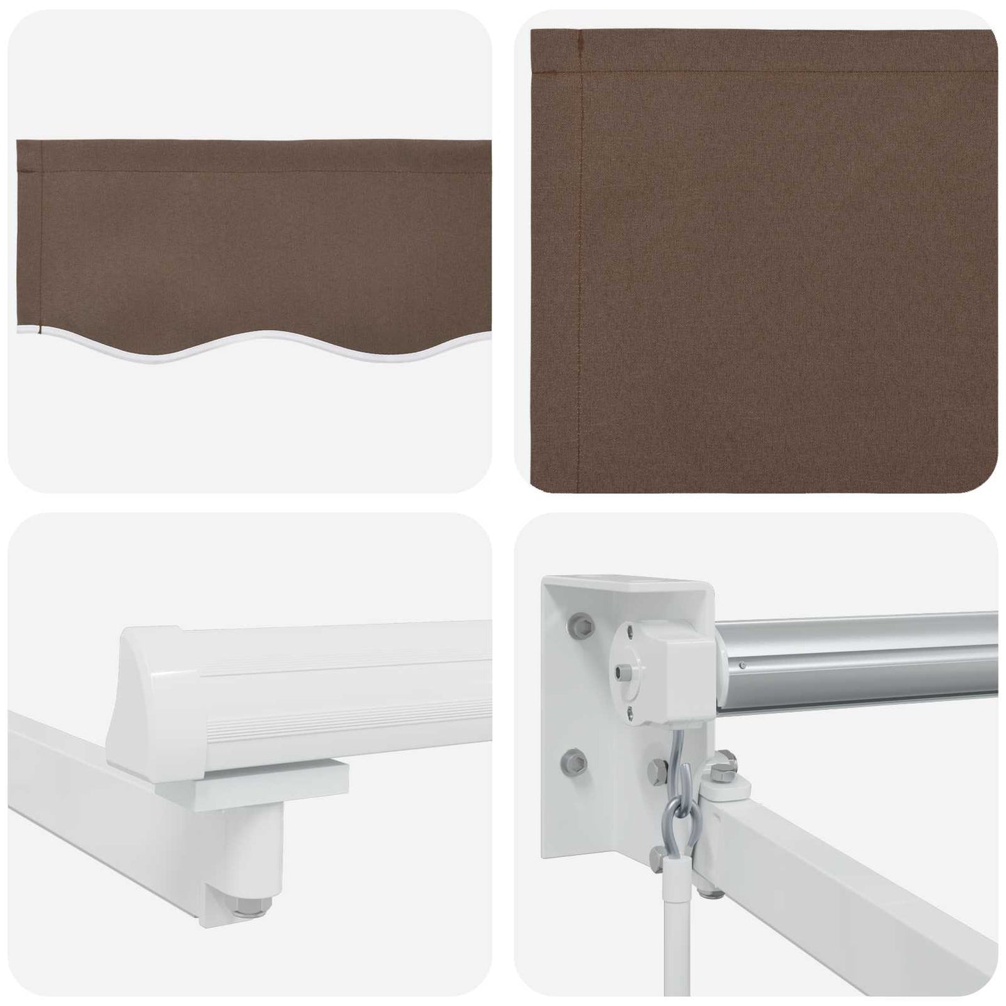 Uttrekkbar markise Gråbrun 5 x 3 m 100% polyester og aluminium