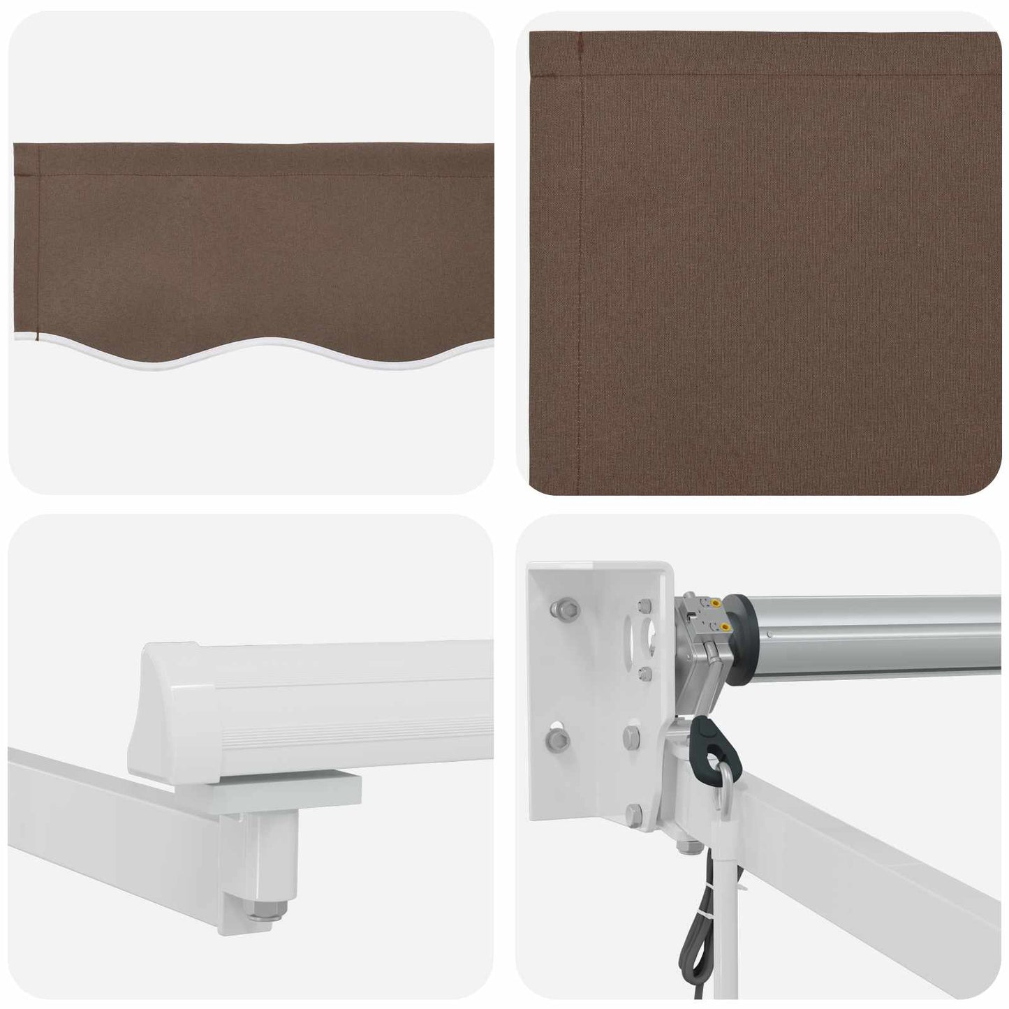 Elektrisk Utrekkbar Markise Gråbrun 100% polyester og aluminium