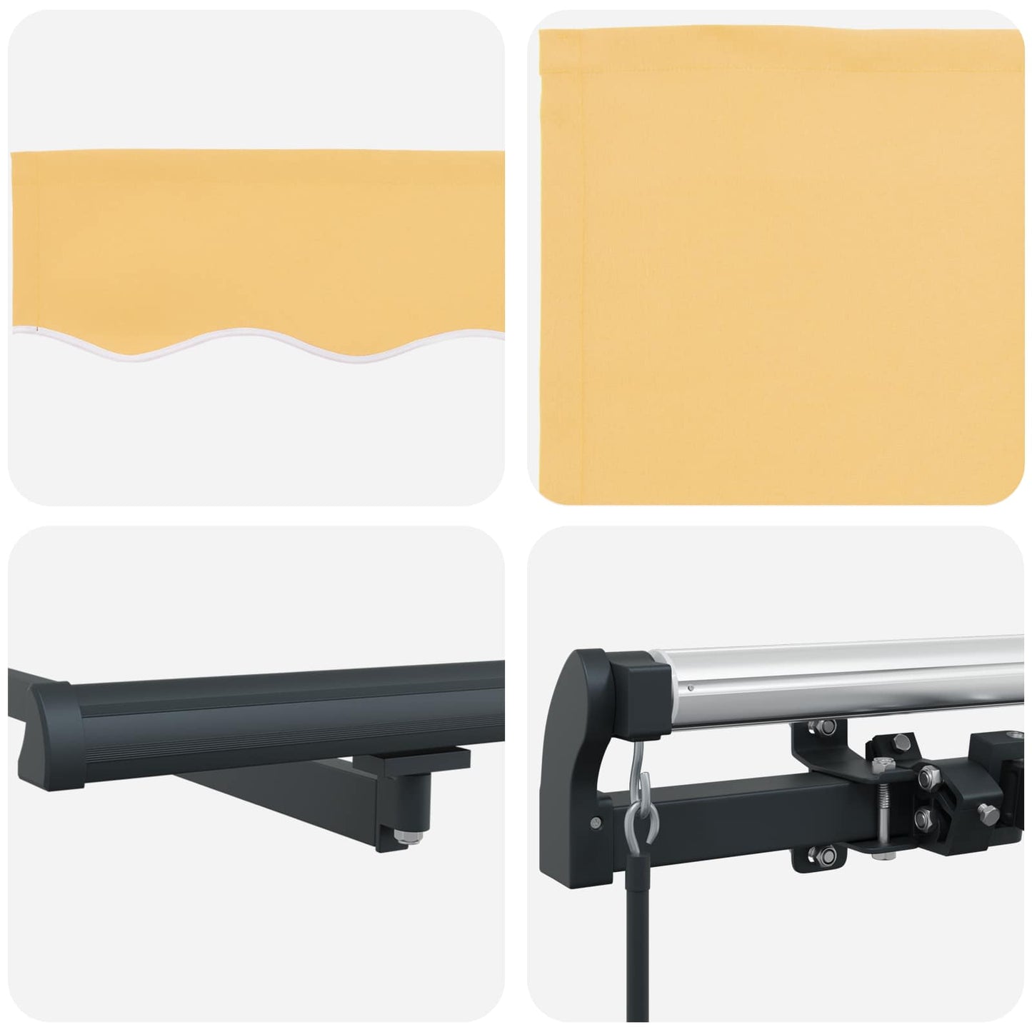 Uttrekkbar markise sand 500 × 350 cm Polyester og aluminium