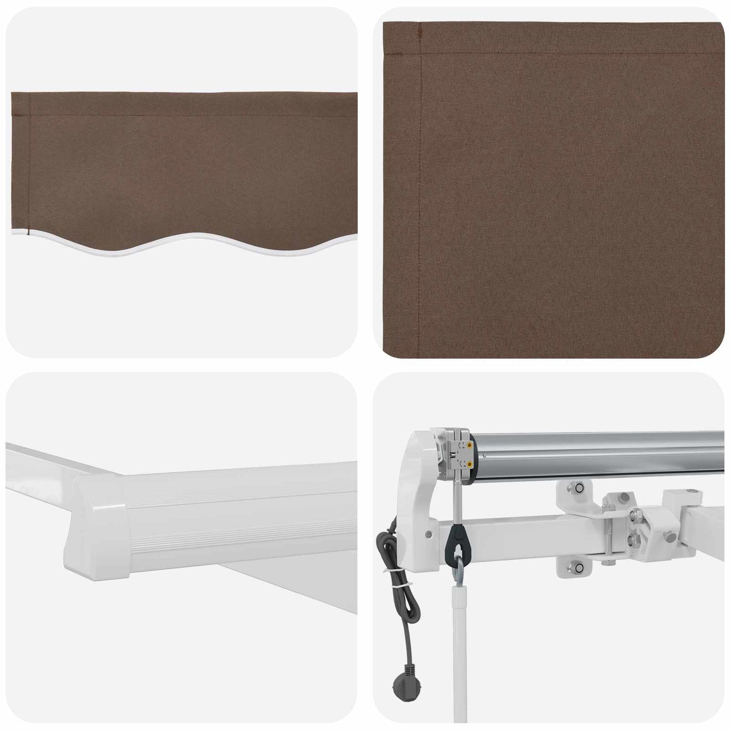 Uttrekkbar markise Gråbrun 600 × 350 cm