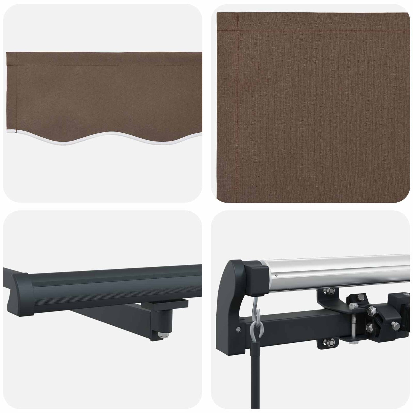Innvendbar Markise Gråbrun 600 × 350 cm stoff