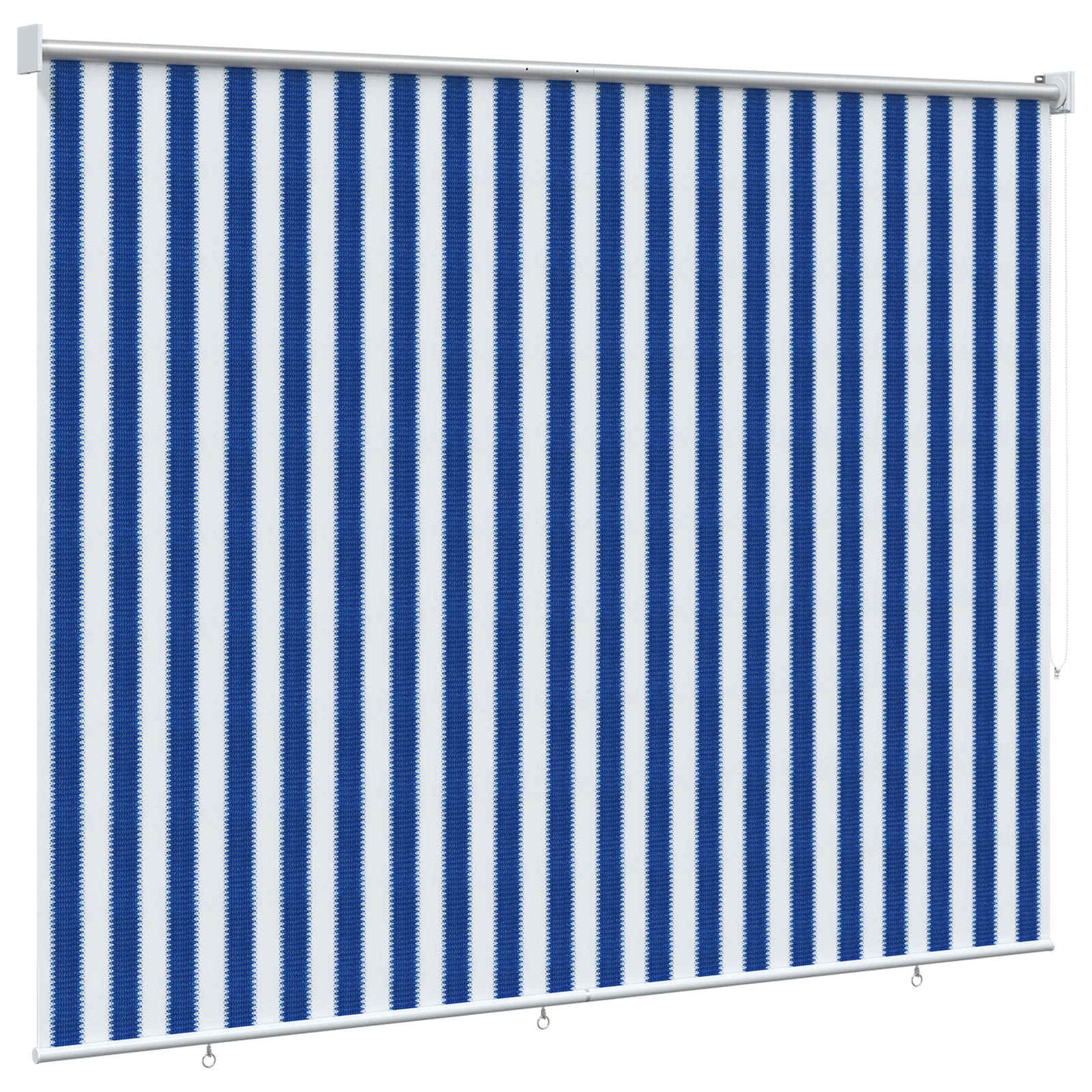 Utendørs Rullegardin 90% UV-blokk Blå og hvit stripe HDPE