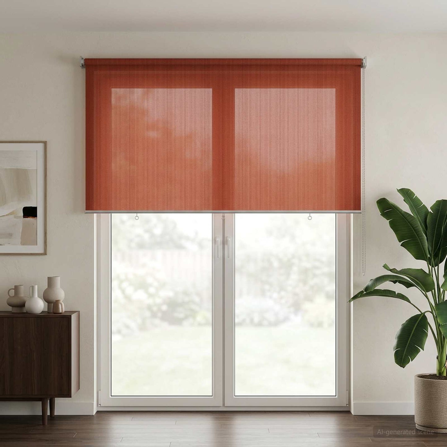 Utendørs Rullegardin 90% UV-blokk Terracotta 60 x 230 cm HDPE