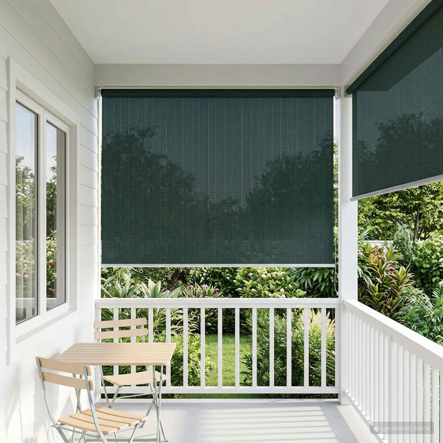 Utendørs Rullegardin 90% UV-blokk Mørkegrønn 80 x 230 cm HDPE