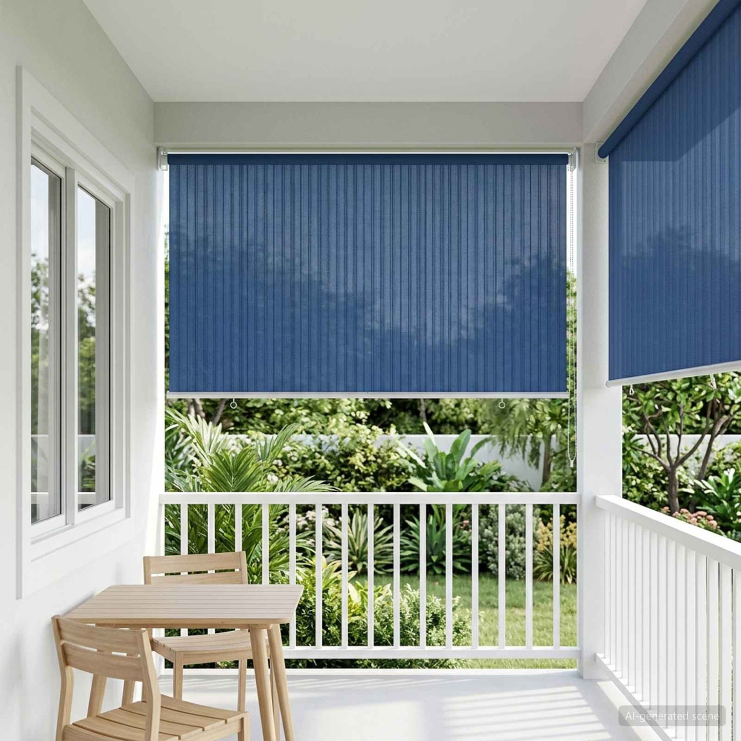 Utendørs Rullegardin 90% UV-blokk Blå 140 x 140 cm HDPE