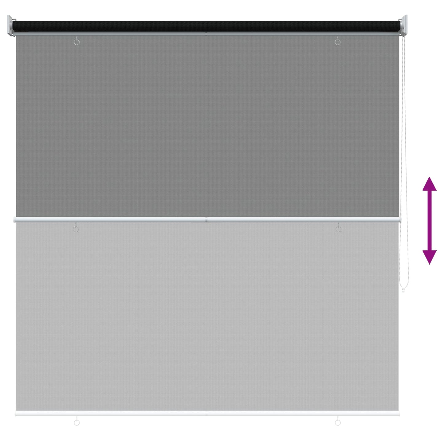 Utendørs Rullegardin 90% UV-blokk Svart 140 x 140 cm HDPE