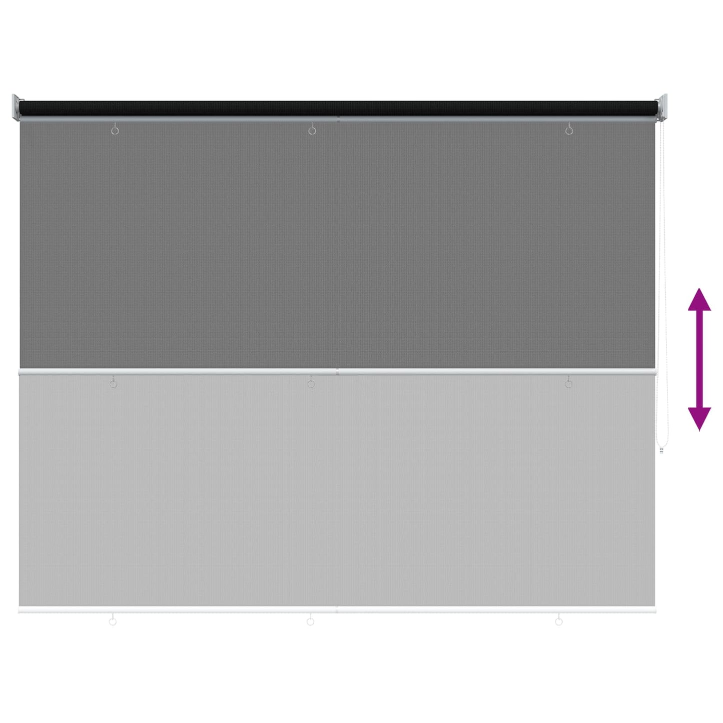Utendørs Rullegardin 90% UV-blokk Svart 200 x 140 cm HDPE