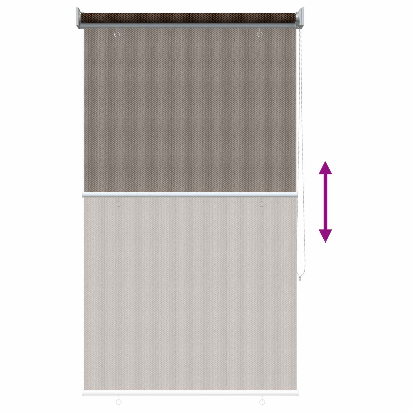 Utendørs Rullegardin 90% UV-blokk Brun 60 x 140 cm HDPE