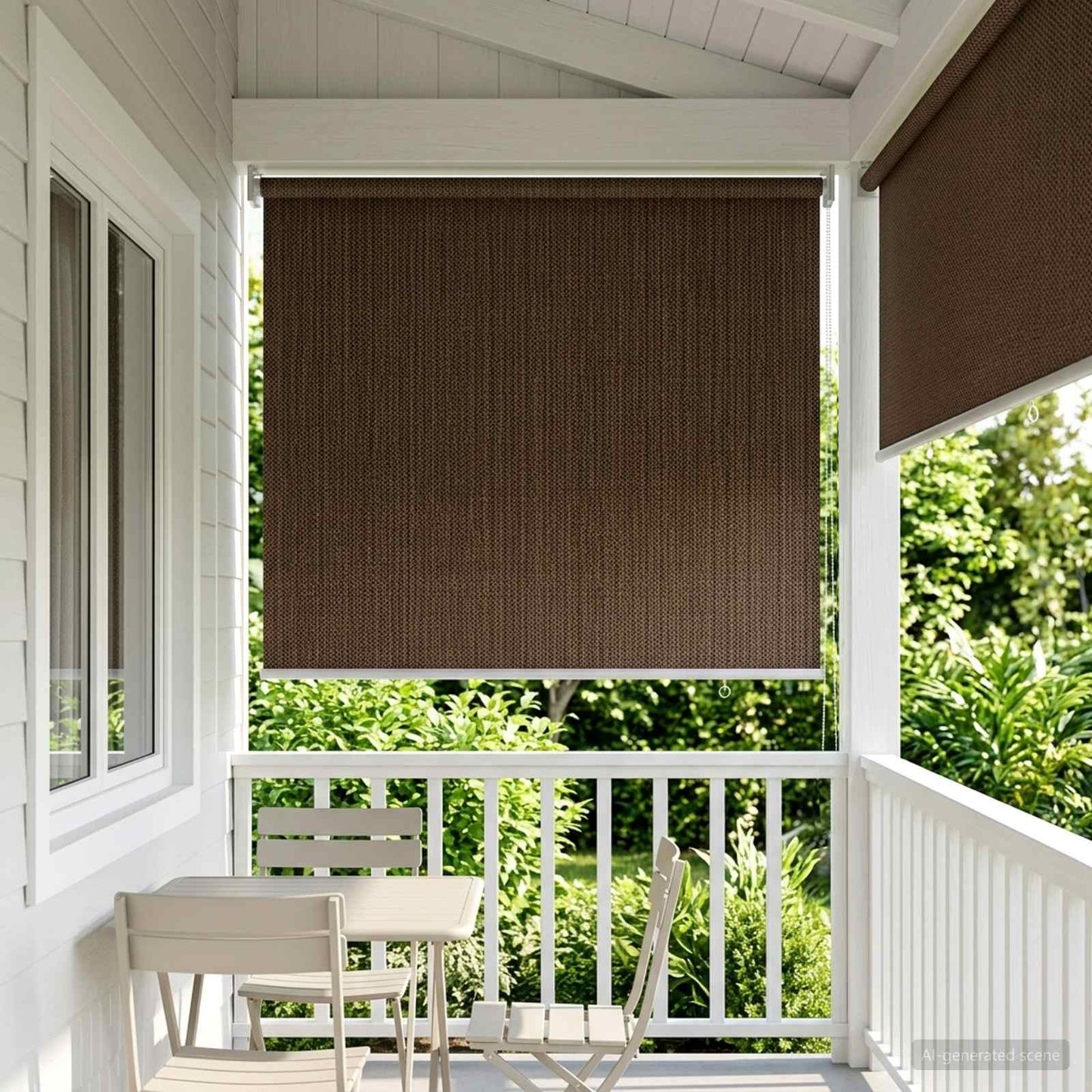 Utendørs Rullegardin 90% UV-blokk Brun 80 x 140 cm HDPE