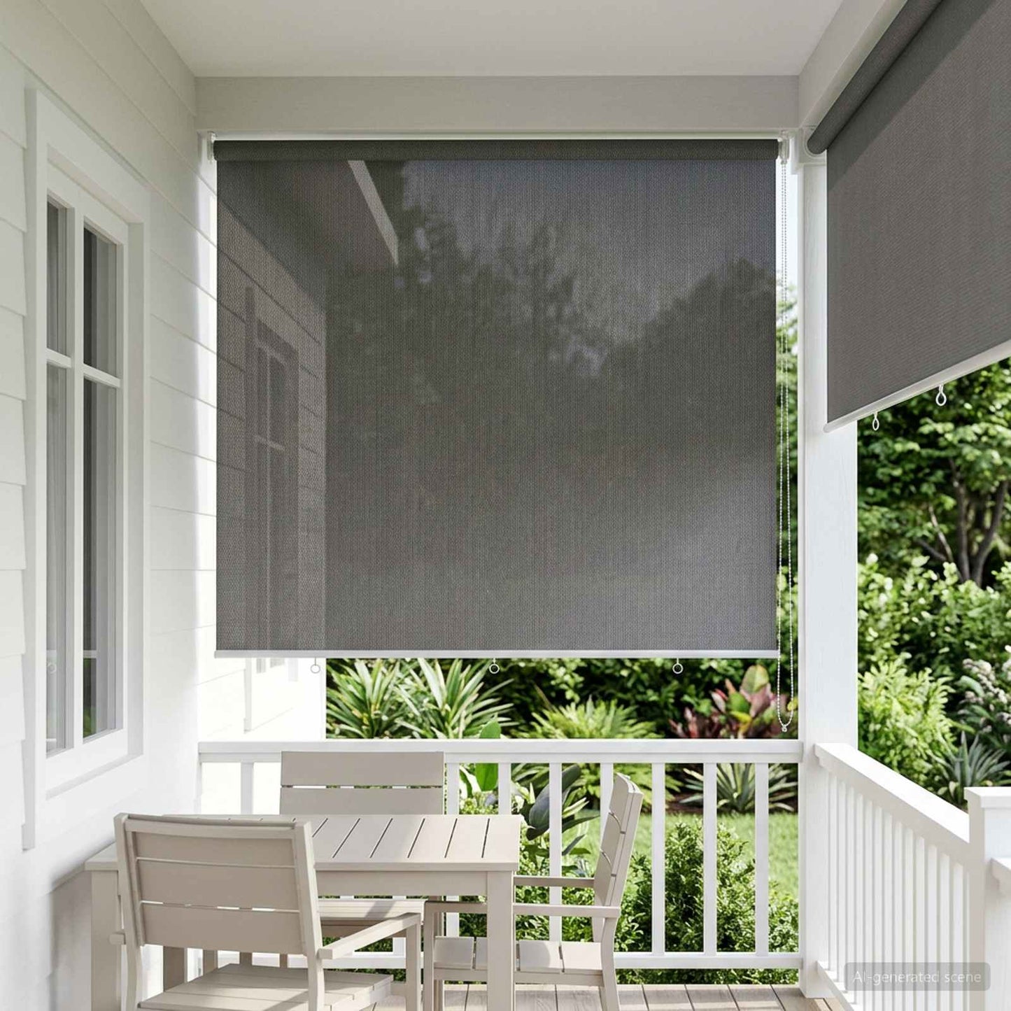 Utendørs Rullegardin 90% UV-blokk Lysegrå 220 x 140 cm HDPE