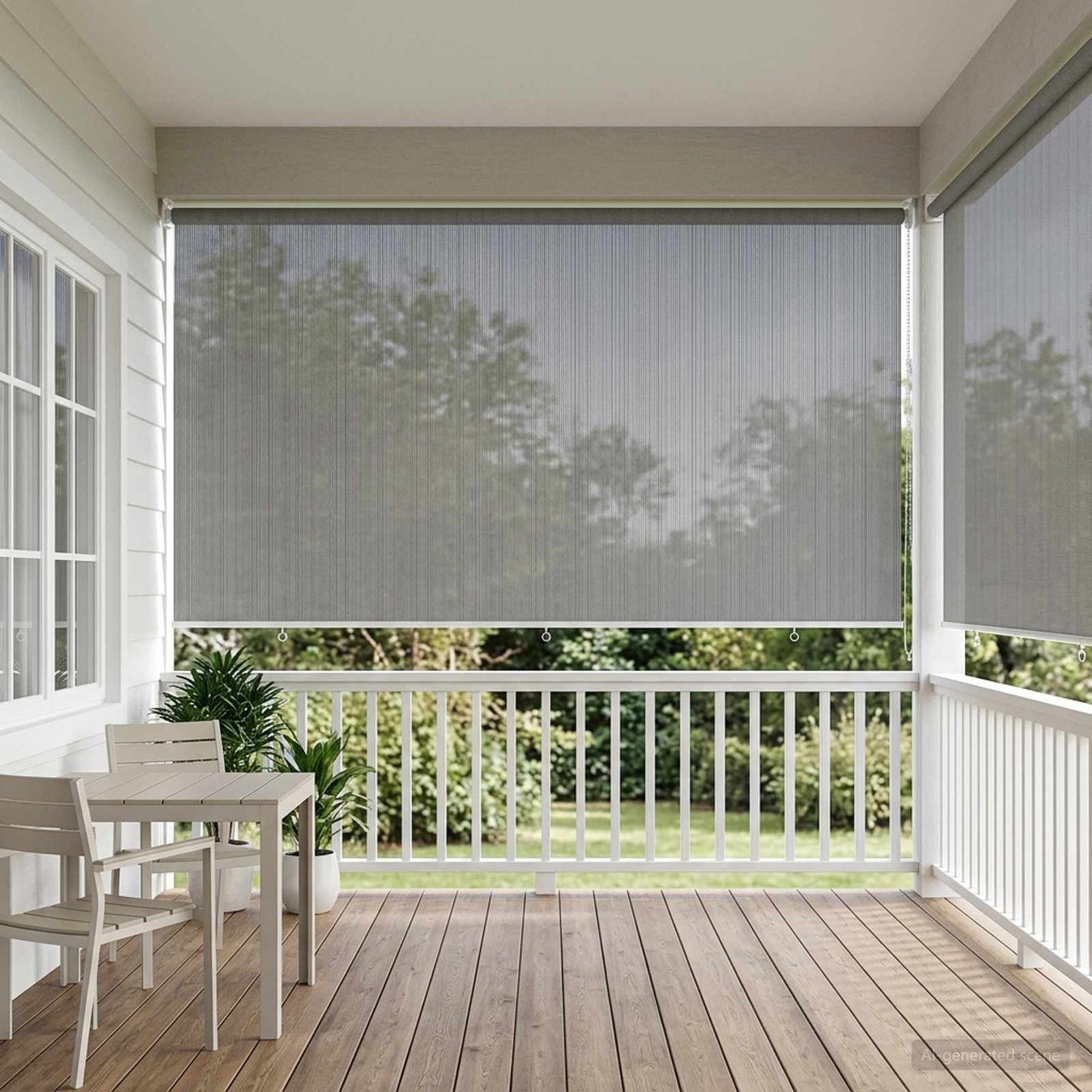 Utendørs Rullegardin 90% UV-blokk Lysegrå 400 x 140 cm HDPE