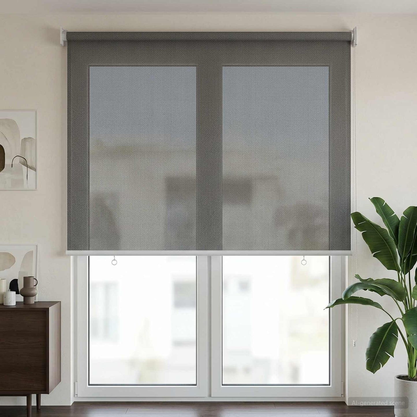 Utendørs Rullegardin 90% UV-blokk Lysegrå 100 x 230 cm HDPE