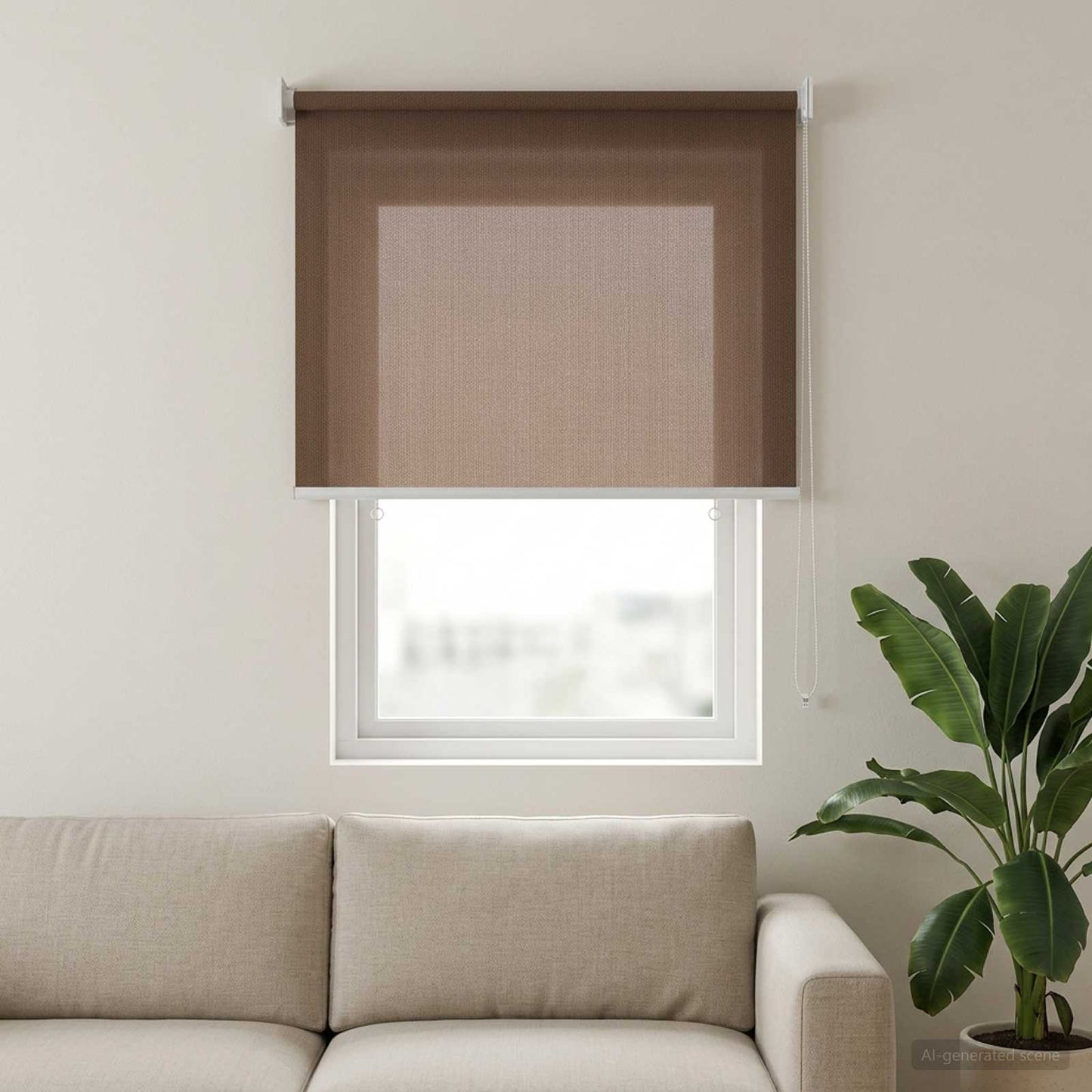 Utendørs Rullegardin 90% UV-blokk Gråbrun 60 x 140 cm HDPE