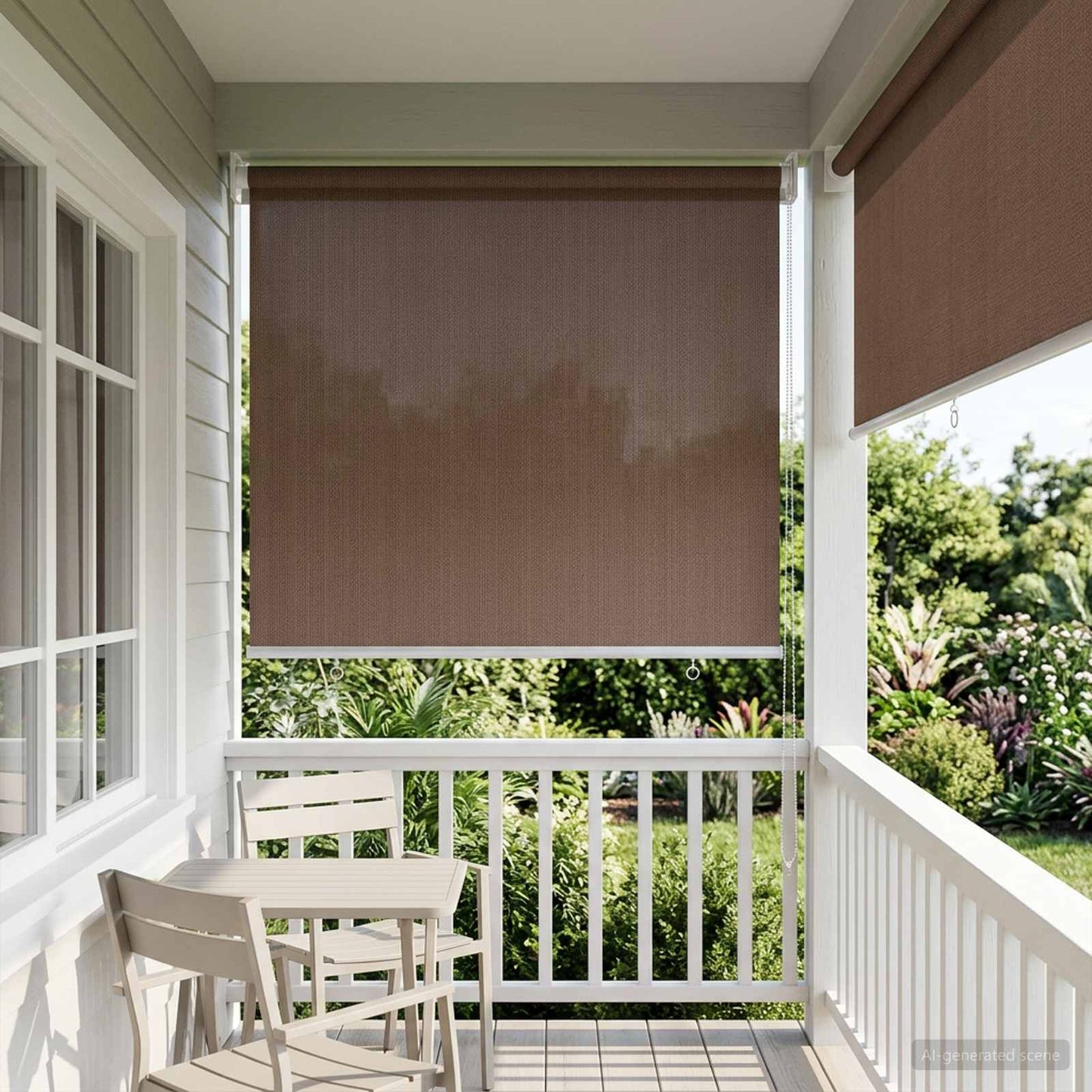 Utendørs Rullegardin 90% UV-blokk Gråbrun 60 x 140 cm HDPE