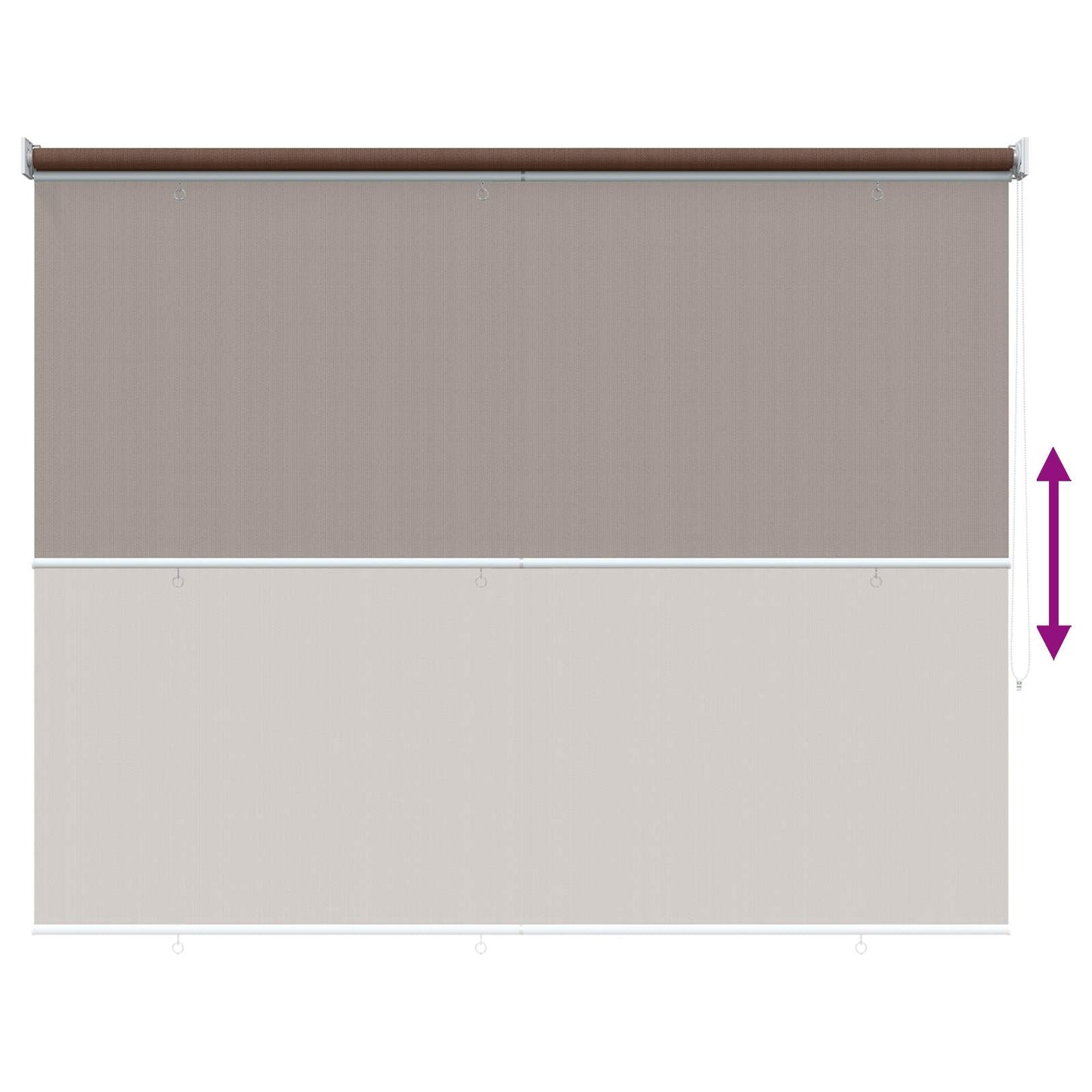 Utendørs Rullegardin 90% UV-blokk Gråbrun 120 x 140 cm HDPE