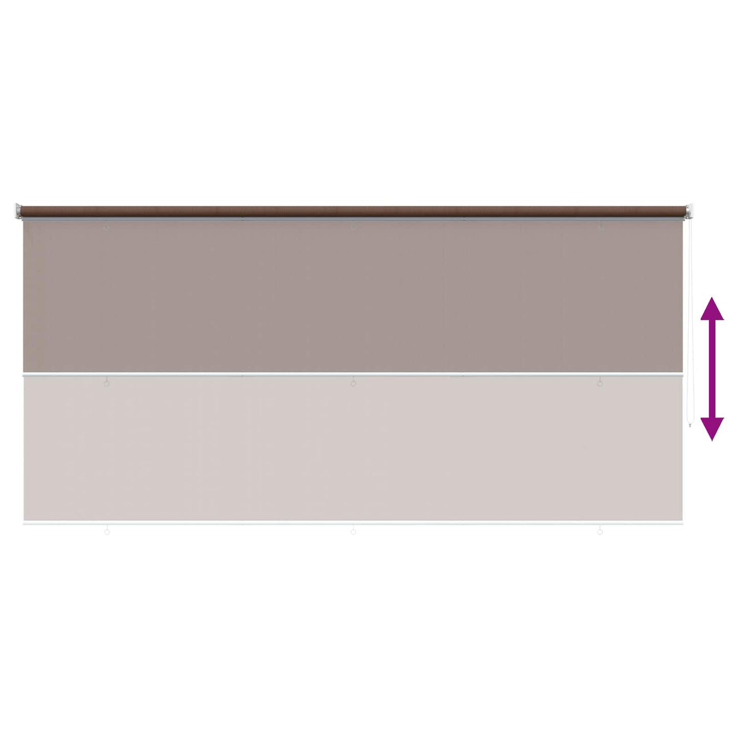 Utendørs Rullegardin 90% UV-blokk Gråbrun 350 x 230 cm HDPE