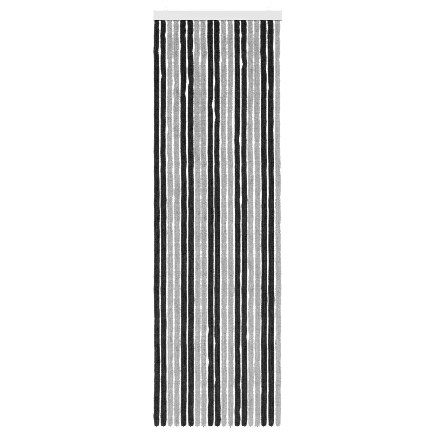Insektgardin Chenille Grå og svart 56 x 185 cm 100% PP