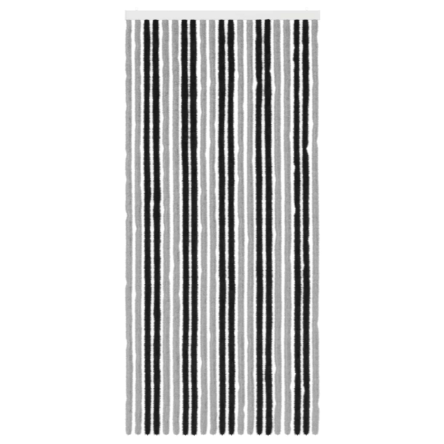Insektgardin Chenille Grå og svart 90 x 200 cm 100% PP
