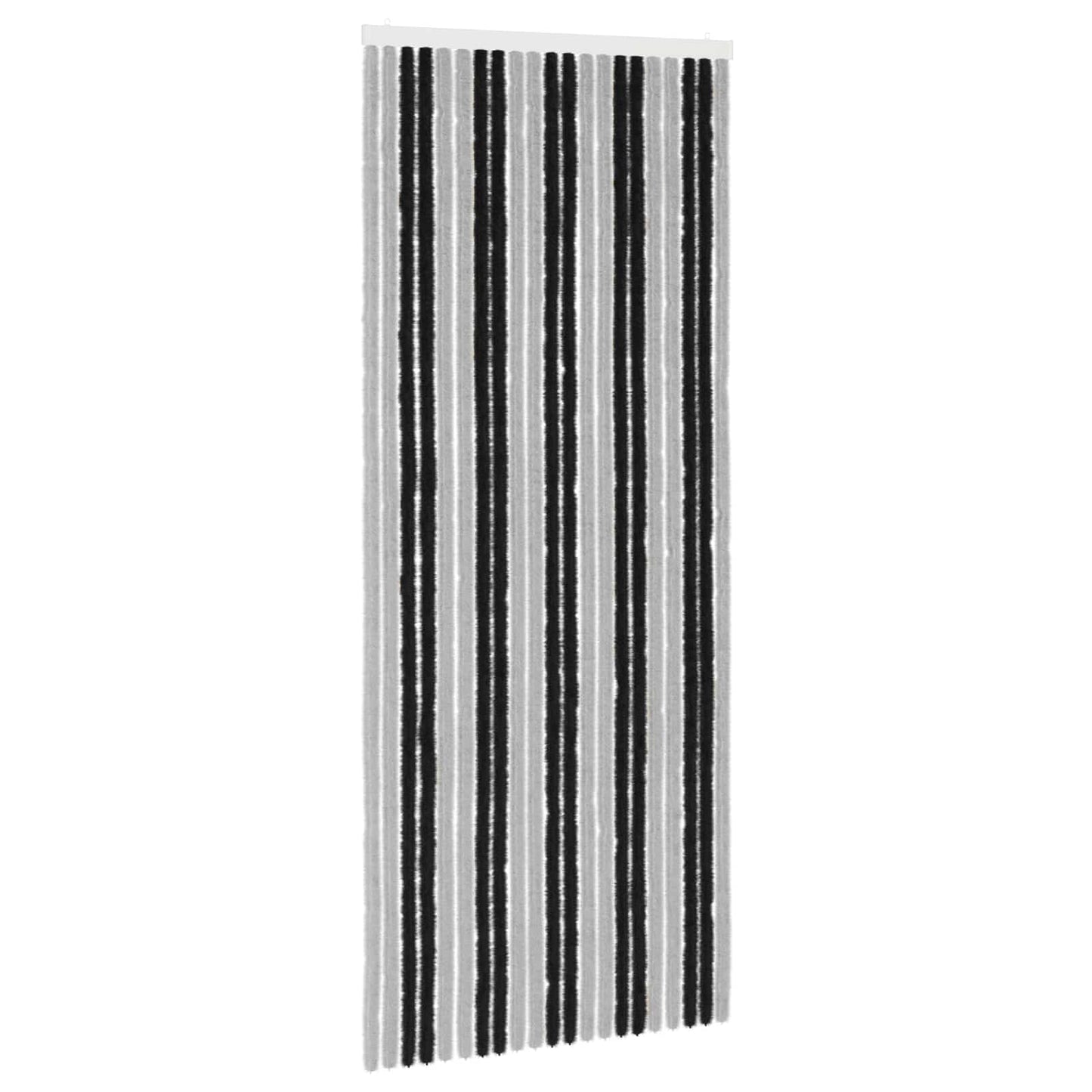 Insektgardin Chenille Grå og svart 90 x 220 cm 100% PP