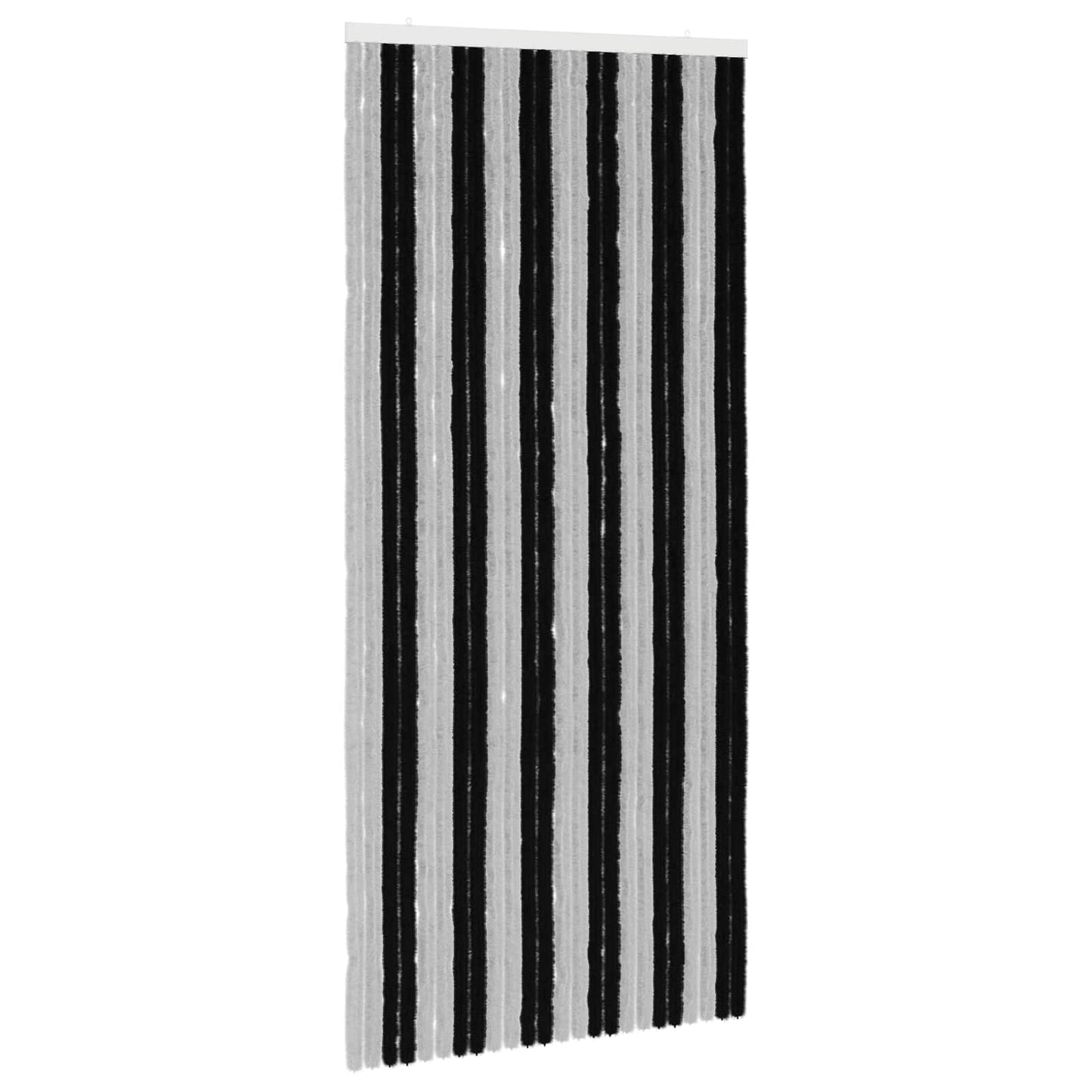 Insektgardin Chenille Grå og svart 100 x 220 cm 100% PP