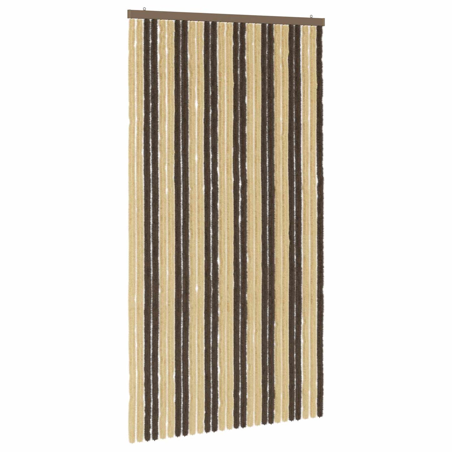 Insektgardin Chenille Mørkebrun og Beige 118 x 220 cm 100% PP