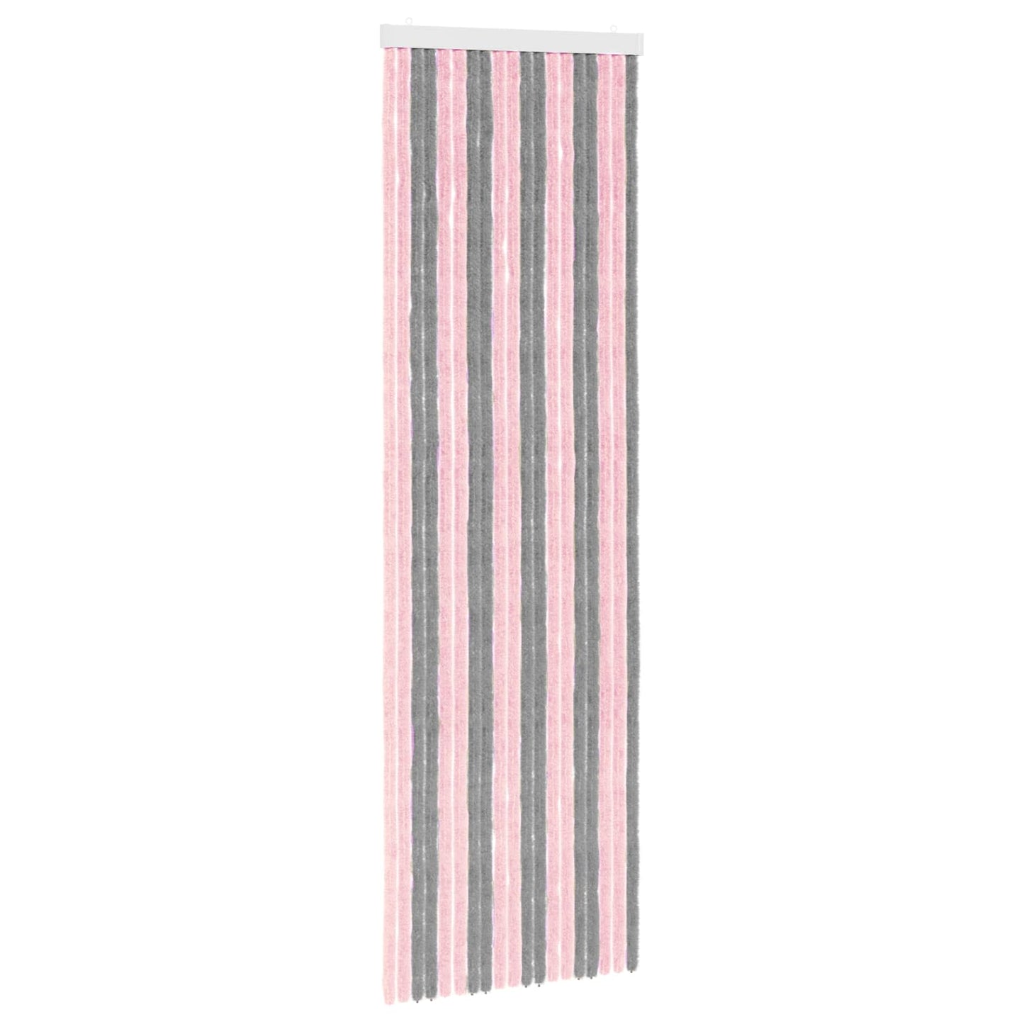 Insektgardin Chenille Sølvgrå og rosa 56 x 185 cm 100% PP